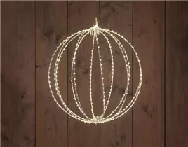 WARMWEISS - 5M ZULEITUNG - AN / DIMMER / 8/16H TIM - KUGEL WEISS 40CM/ 396LED 