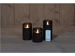 7,5X10/12,5/15CM - B.O. 3SET KERZE SCHWARZ WACHS RUSTIKAL BEWEGLICHE FLAMME 7,5X10/12,5/15CM - B.O. 3SET KERZE SCHWARZ WACHS RUSTIKAL BEWEGLICHE FLAMME