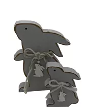 Holz, 24,5x18x3cm - Hase grau Holz, 24,5x18x3cm - Hase grau