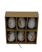 6er Set - Anhänger Ei m. Osterhase