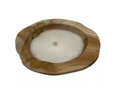 Paraffin, natur, ca. 30x30x8cm - Kerze in Teakschale Paraffin, natur, ca. 30x30x8cm - Kerze in Teakschale