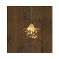 Led B.O. Stern - Glas 10Led / 15 cm warmweiß