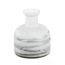 Gehlmann - Glasvase, gefrostet, Streifen, 13x11cm