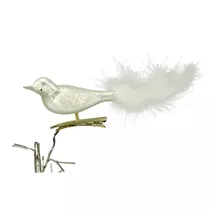 Weihnachtsbaumschmuck - Glasvögelchen, weiss