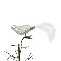 Werner Voß - Glasvögelchen, weiß mit Federn