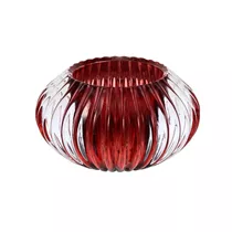 Gehlmann - Glaswindlicht bauchig rot, 11x11x6, 5cm