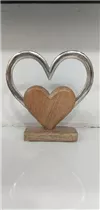 17x16x5 cm - Holz/Metallherz