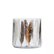 Gehlmann - Glaswindlicht mit Federn, 10 cm