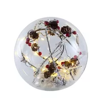 Gehlmann - Glaskugel mit Dekoration, innen LED, stehend Gehlmann - Glaskugel mit Dekoration, innen LED, stehend