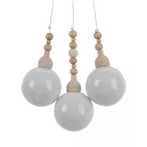 Kaemingk - Glaskugelbündel, 3 Kugeln, Wollweiß Kaemingk - Glaskugelbündel, 3 Kugeln, Wollweiß