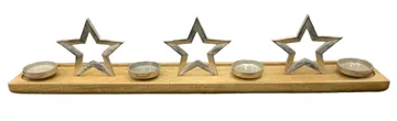 61x9x10,5 cm - Kerzenhalter mit Sternen