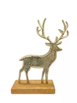 22x17x5 cm - Metallhirsch auf Sockel