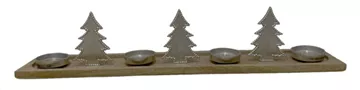76,5x13,5x15 cm - Kerzenhalter mit Tannenbäumen