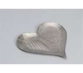 26x27x1,5 cm - Tablett "Herz", silber