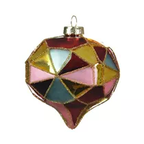 Weihnachtskugel - Glaszwiebel Diamantschliff, 8 cm Weihnachtskugel - Glaszwiebel Diamantschliff, 8 cm