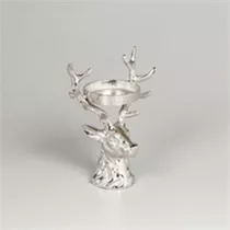 11,5x18x21 cm - Teelichthalter "Hirschkopf",silber