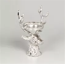 14,5x19,5x27 cm - Teelichthalter "Hirschkopf",silber