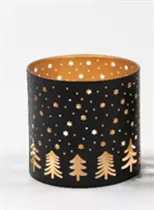 12,5x12,5x12,5 cm - Windlicht, schwarz/gold 12,5x12,5x12,5 cm - Windlicht, schwarz/gold