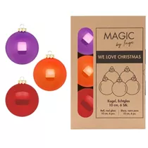 Party Time - Kugel, Glas, 10 cm, 6 Stk. Party Time - Kugel, Glas, 10 cm, 6 Stk.