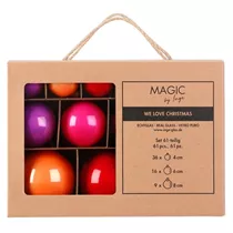 Party Time - Kugeln, 4, 6 und 8 cm, Glas, 61 Stk.