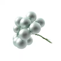 Weihnachtskugel - Glaskugeln auf Draht, 12 Stück, matt Eukalyptusgrün