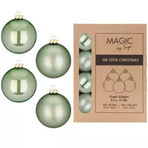 Mild Sage - Kugel, Glas, 8 cm, 12 Stk.