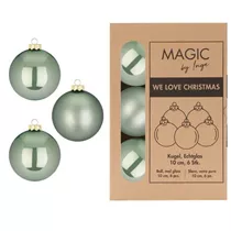 Mild Sage - Kugel, Glas, 10 cm, 6 Stk.