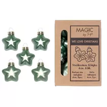 Mild Sage - Strahlenstern, Glas, 4 cm, 8 Stk.