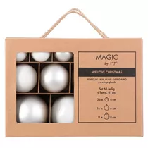 Just White - Kugeln, 4, 6 und 8 cm, Glas, 61 Stk.