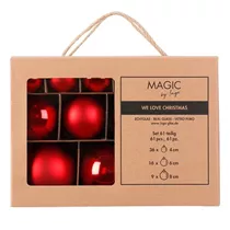 Merry Red - Kugeln, 4, 6 und 8 cm, Glas, 61 Stk.