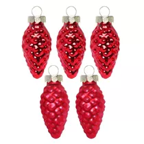 Merry Red - Zapfen, Glas, 9 cm, 4 Stk.