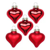 Merry Red - Herz, Glas, 4 cm, 8 Stk.