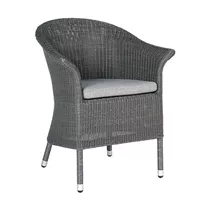 Stern Sessel - Glen mit Geflecht basaltgrau und Kissen Dessin grau meliert