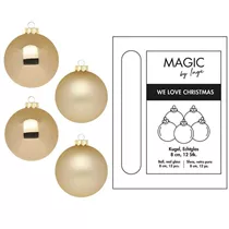 Brokatgold - Kugel, Glas, 8 cm, 12 Stk.