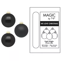 Ebony Black - Kugel, Glas, 10 cm, 6 Stk.