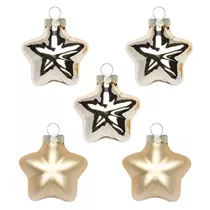 Brokatgold - Strahlenstern, Glas, 4 cm, 8 Stk.