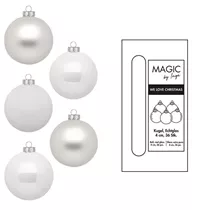 Just White - Kugel, Glas, 4 cm, 36 Stk.