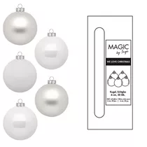 Just White - Kugel, Glas, 6 cm, 20 Stk.