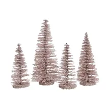 Set Kunststoffbäume - Glitter, Puderrosa