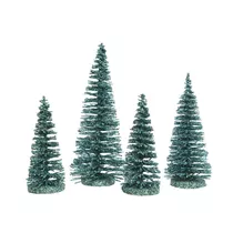 Set Kunststoffbäume - Glitter, Smaragdgrün