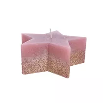 Wachs Sternkerze - glitzernd, samtpink