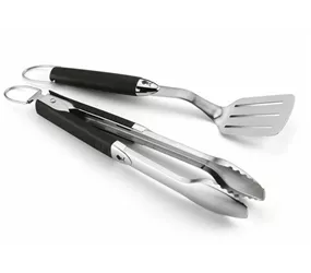 Weber - Grillbesteck Kompakt Edelstahl Kunststoffgriffe - Schwarz