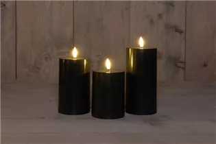 7.5X10/12.5/15CM - 3er Set Außen Kerzen schwarz 7.5X10/12.5/15CM - 3er Set Außen Kerzen schwarz