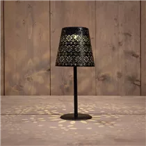 MATTSCHWARZ METALL 12X28CM - Solar Tischlampe