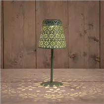 SALBEIGRÜN METALL 12X28CM - Solar Tischlampe