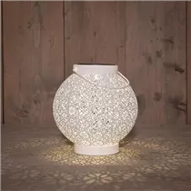 18X19CM ANTIK-WEIß - Solarlaterne Metall