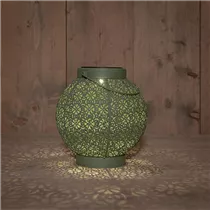 18X19CM SALBEIGRÜN - Solarlaterne Metall