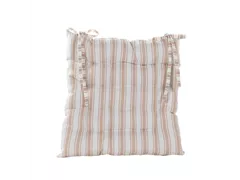 Elfenbein gestreift 38X38CM - Stuhlkissen Gepolstert außen