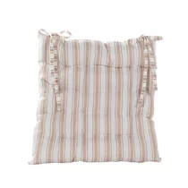 Elfenbein gestreift 38X38CM - Stuhlkissen Gepolstert außen