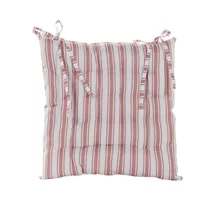 Rosa gestreift 38x38 cm - Stuhlkissen Gepolstert außen